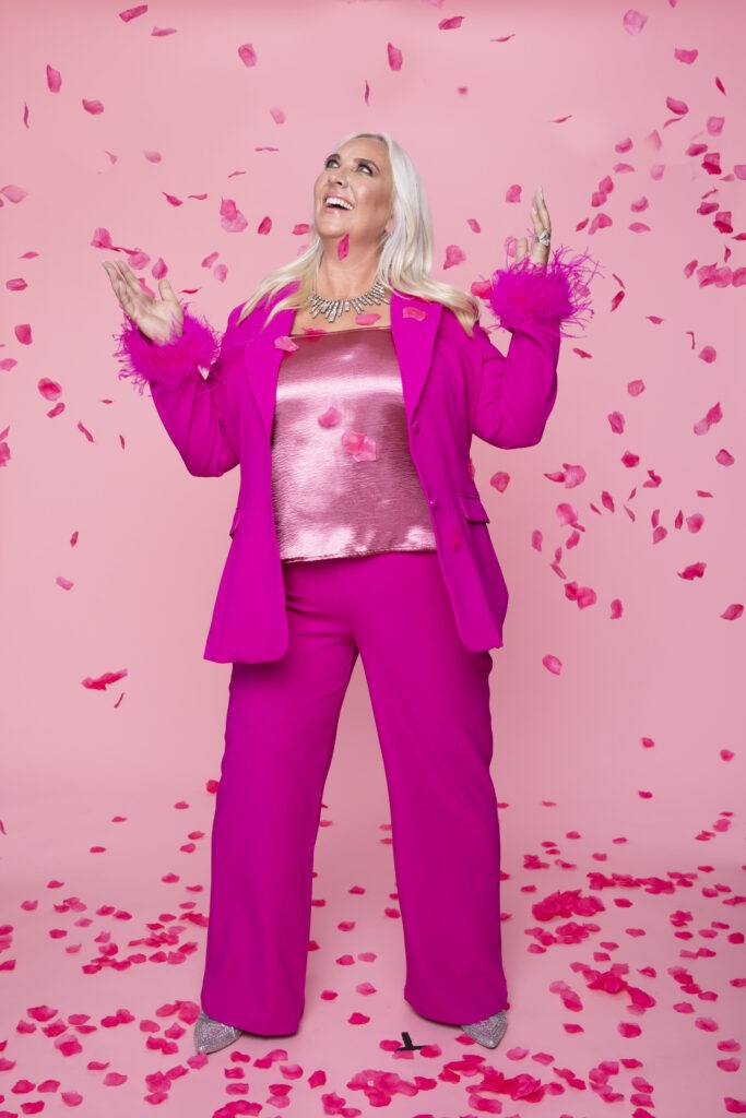 Julie with Flower Petals falling from ceiling